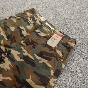 NEW Levis Pants Womens 28 Brown Green Camo Baggy Cargo High Rise Wide Leg Rave